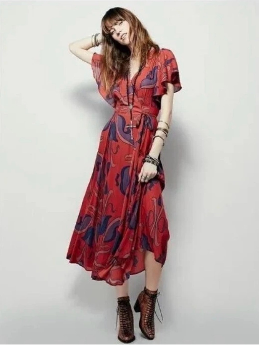 Free People Sweet Escape Midi Wrap Dress